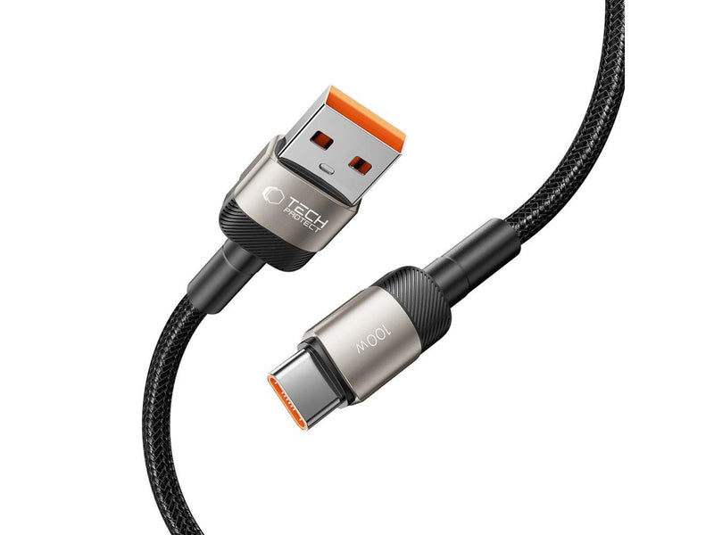 Tech-Protect  UltraBoost Evo Cable USB-C / USB-A 100W 5A 1m - Titanium