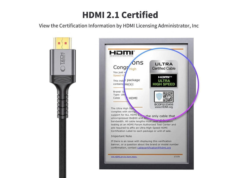 Tech-Protect  UltraBoost HDMI 2.1 4K 120HZ / 8K 60HZ 200cm Cable - Black