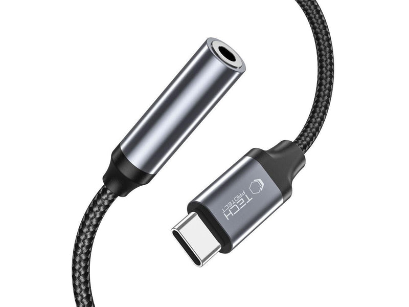 Tech-Protect UltraBoost USB-C Adapter / Mini Jack 3.5mm - Black