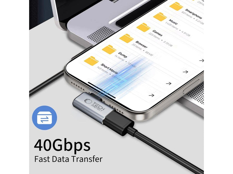 Tech-Protect Ultraboost AA01 USB-C Angle Adapter - Grey