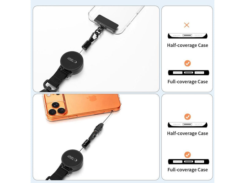 Tech-Protect UrbanLoop Anti-theft Holder with Retractable Phone Cord - Black