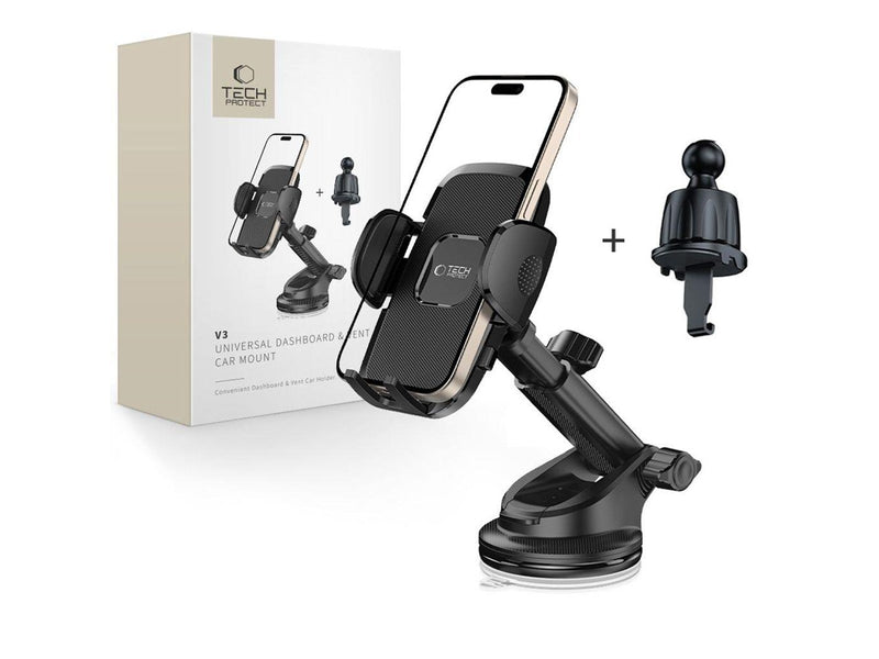 Tech-Protect  V3 Car Mount for Dashboard Window or Air Vent Grille - Black