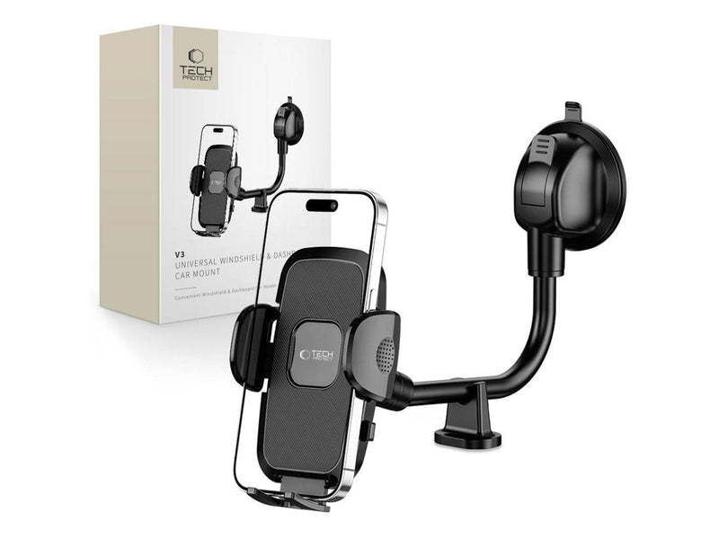 Tech-Protect V3 Long Arm Car Phone Holder for Windshield / Cockpit - Black
