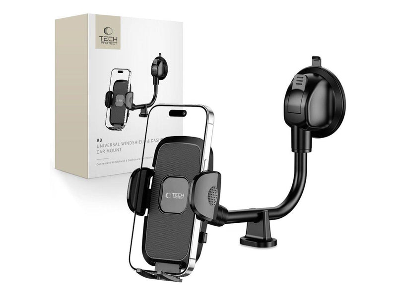 Tech-Protect V3 Long Arm Car Phone Holder for Windshield / Cockpit - Black