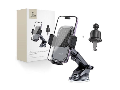 Tech-Protect V6 Car Cockpit / Air Vent Phone Holder - Black