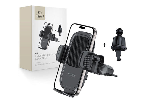 Tech-Protect V8 Car Mount for CD Slot or Air Vent Grille - Black