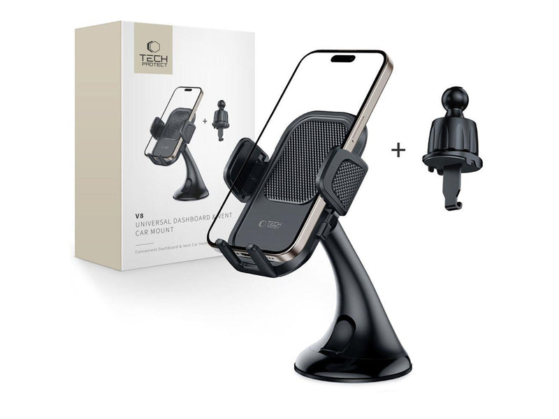 Tech-Protect V8 Car Mount for Dashboard and Air Vent - Black