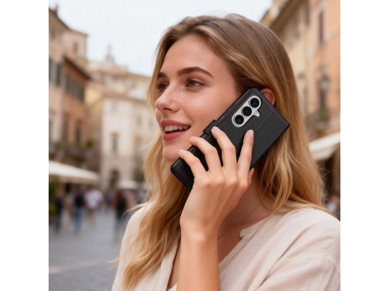 Tech-Protect Wallet Case for Samsung Galaxy S26 - Black & Red