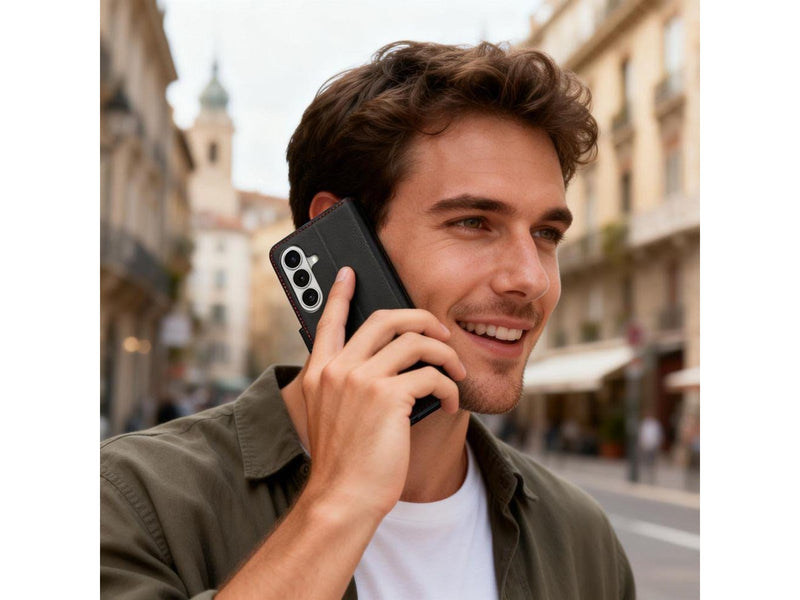 Tech-Protect Wallet Case for Samsung Galaxy S26 - Black & Red