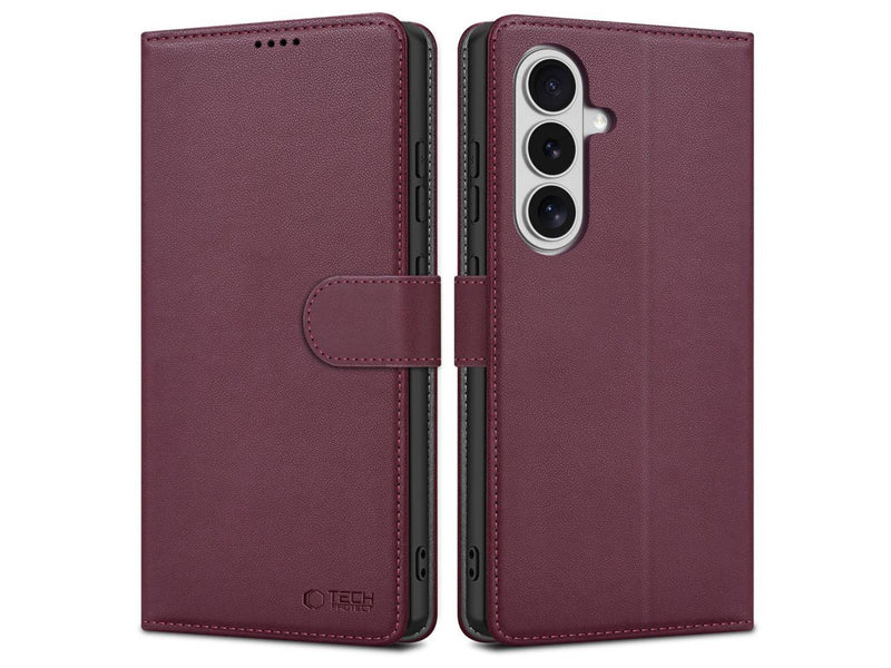 Tech-Protect Wallet Case for Samsung Galaxy S26 - Burgundy