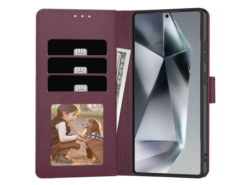 Tech-Protect Wallet Case for Samsung Galaxy S26 - Burgundy