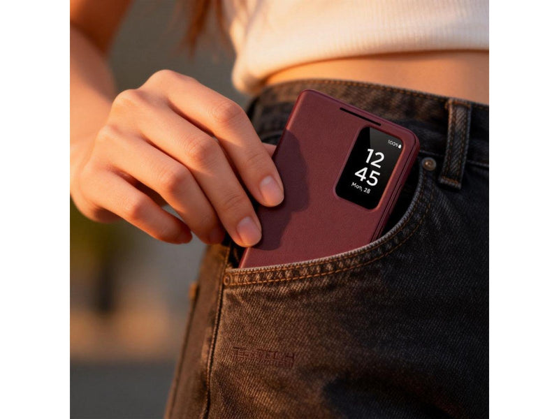 Tech-Protect Wallet Case for Samsung Galaxy S26+ - Burgundy