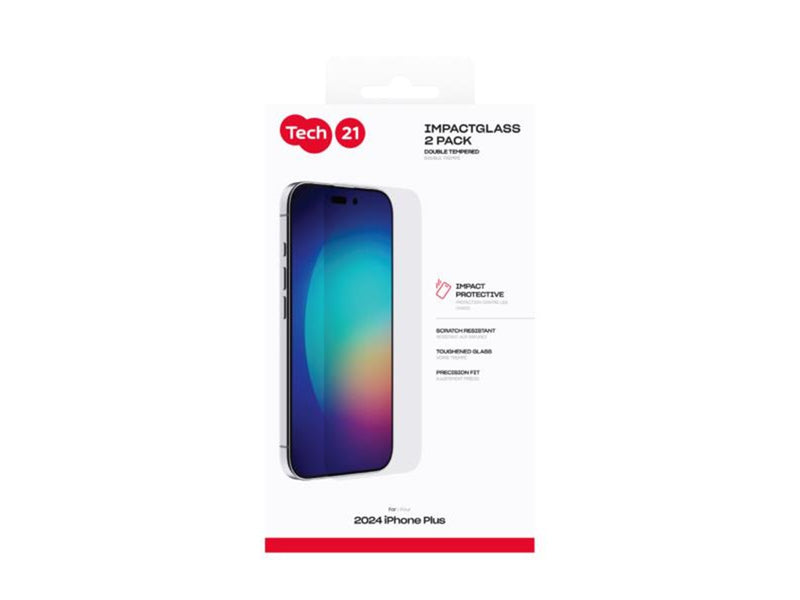 Tech21 Impact Glass 2-pack Extra Strong for iPhone 16 Plus