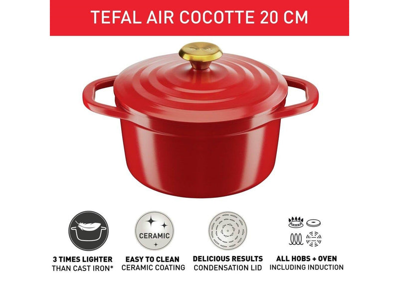 Tefal Air Stewpot 20 cm / 3.1 l. Red