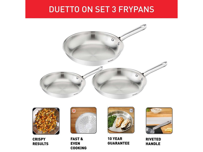 Tefal Duetto ON Fry pan 3 pcs. set (FP 20+24+28 cm)