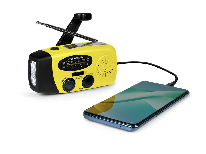 Thomson Emergency Hand Crank Radio - Yellow - AM/FM - Mono - Gelb