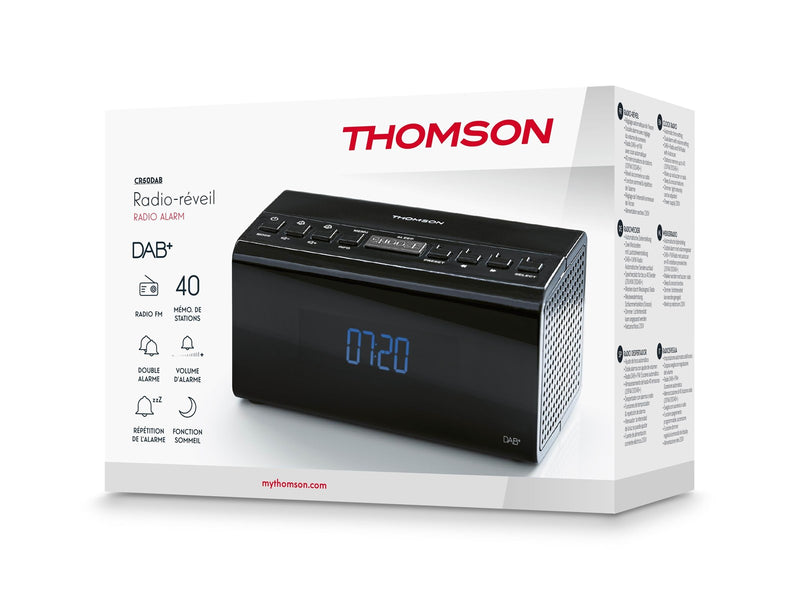 Thomson Radio Clock with Dab+ (Black) - DAB/DAB+/FM - schwarz
