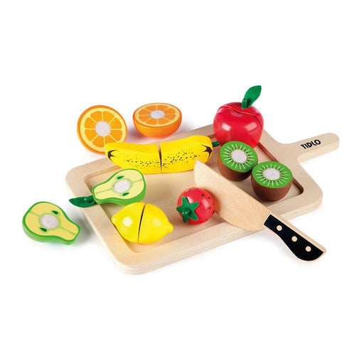 Tidlo Wooden Cutting Fruit Play Set 16 pieces.