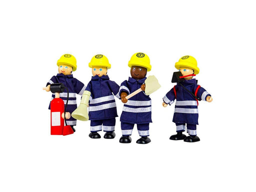 Tidlo Wooden Dollhouse Dolls Firefighters 4 pcs.