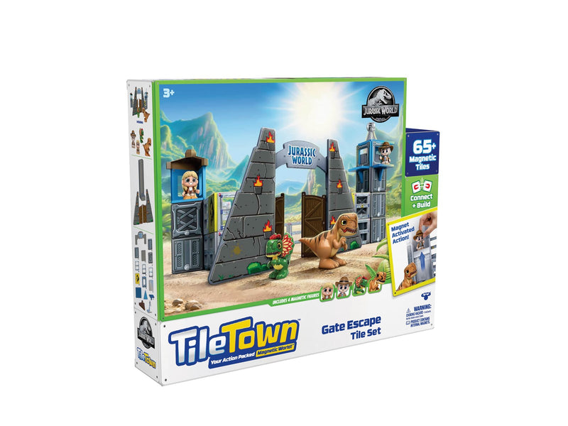 Tile Town Jurassic world park Magnetic tiles playset 70 pcs