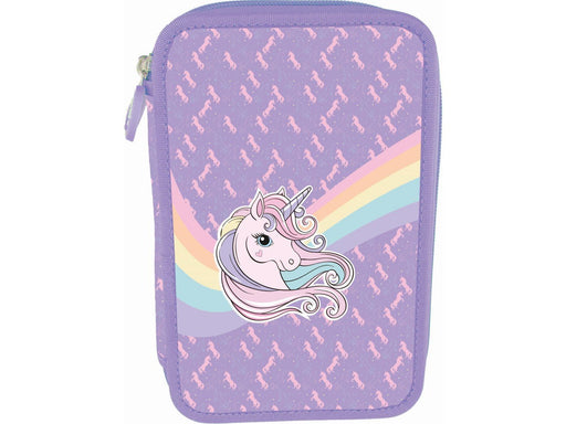 Tinka PENCILCASE DUBBLE UNICORN LILLA  COOL SCHOOL