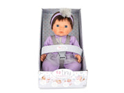 Tiny Treasures Dark Hair Baby Doll Purple Outfit