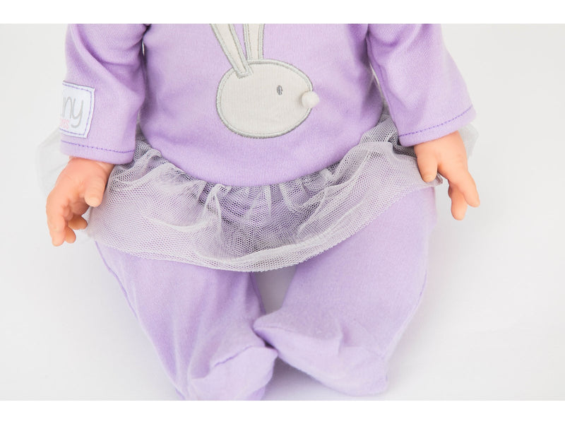 Tiny Treasures Dark Hair Baby Doll Purple Outfit