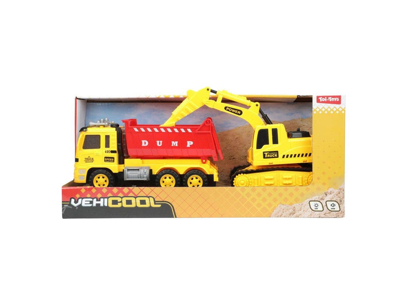 Toi-Toys Cars & Trucks Dump Truck with Excavator