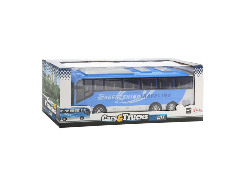 Toi-Toys - Cars & Trucks Travel Bus Blue Friction 32cm