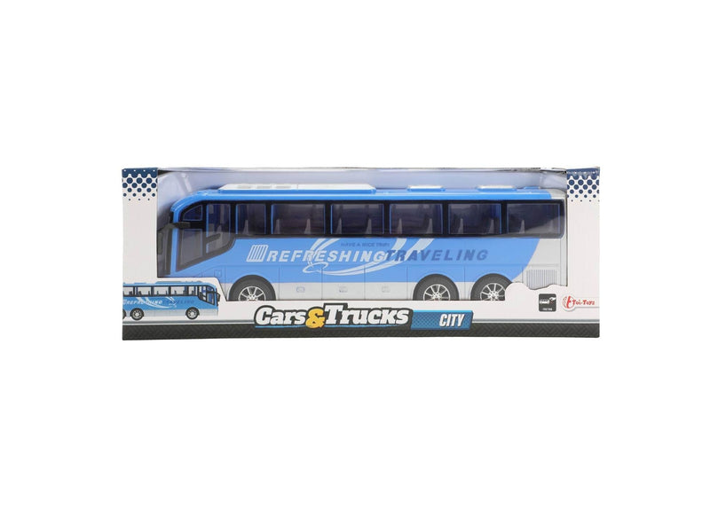 Toi-Toys - Cars & Trucks Travel Bus Blue Friction 32cm