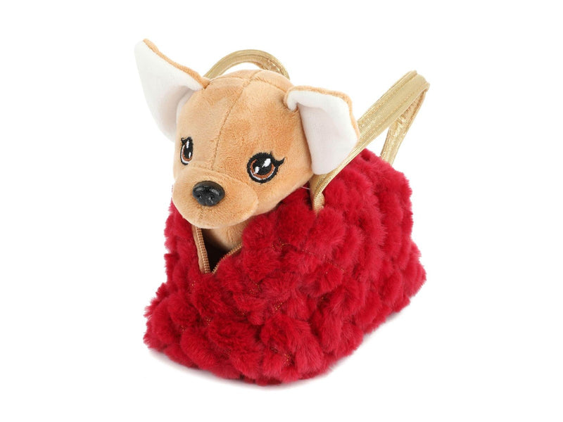 Toi-Toys Dog Plush Chihuahua Handbag Red