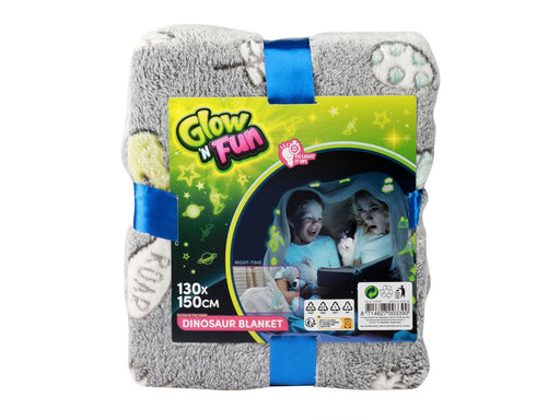 Toi-Toys Glow N Fun Glow in the Dark Blanket Dino 130x150cm