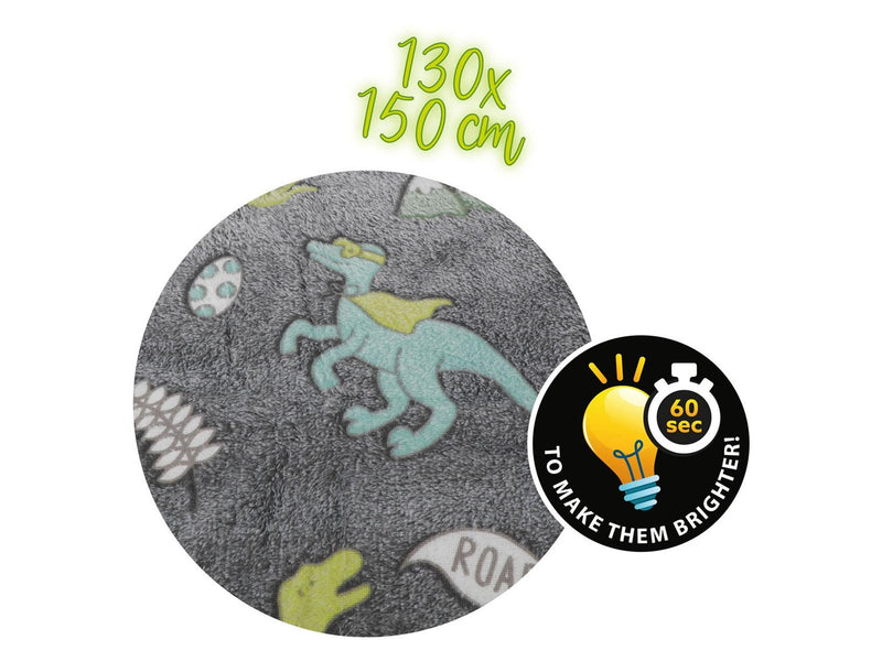 Toi-Toys Glow N Fun Glow in the Dark Blanket Dino 130x150cm