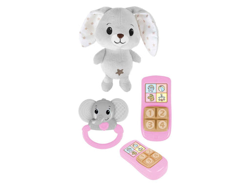 Toi-Toys Little Stars Baby Cuddly Toy Plush Rabbit with Rattle and Telephone 3-piece.