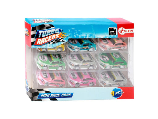 Toi-Toys Turbo Racers Mini Rally Pull Back Cars 9pcs.