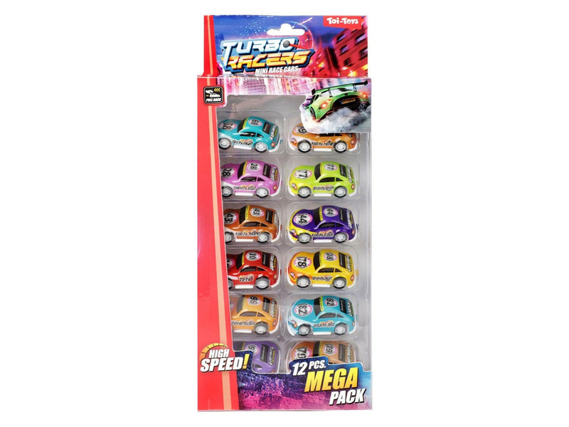 Toi-Toys - Turbo Racers Pull Back Racing Cars 12 pcs.