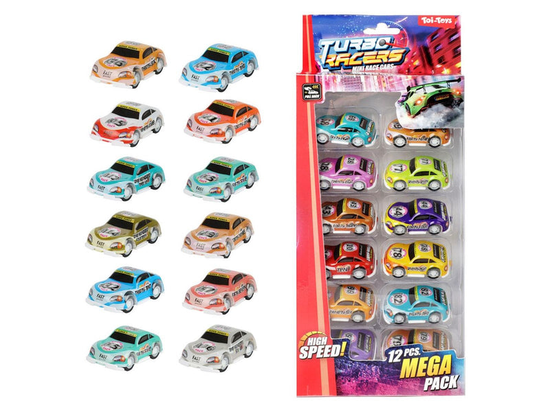 Toi-Toys - Turbo Racers Pull Back Racing Cars 12 pcs.