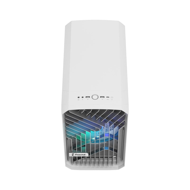 Fractal Design PC Gehäuse Torrent Nano RGB White Mini-ITX TG Light Tint weiß