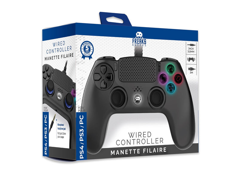 Trade Invaders Wired Controller for PS4 with 3M Cable - Black - Wired Controller - Sony PlayStation 4