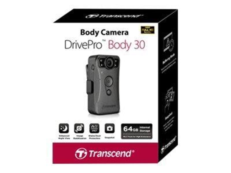 Transcend Body Camera - DrivePro Body 30 - Wi-Fi & Bluetooth (64GB)
