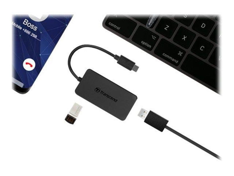 Transcend HUB2C USB-Hubs - 4 - Schwarz