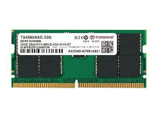 Transcend JetRAM - DDR5 - module - 32 GB - SO-DIMM 262-pin - 4800 MHz / PC5-38400 - unbuffered