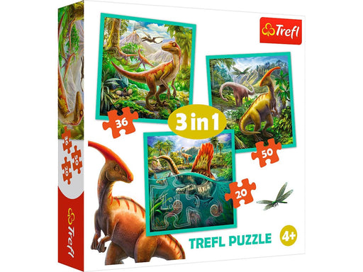 Trefl Puzzle - The Extraordinary World of Dinosaurs (3in1) 2D Puzzles