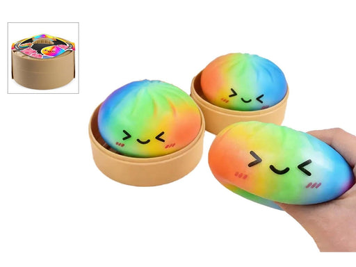 Trend Toys Kawaii Regenbogen-Schaumstoff-Knödel 8,5cm im Dampfkorb