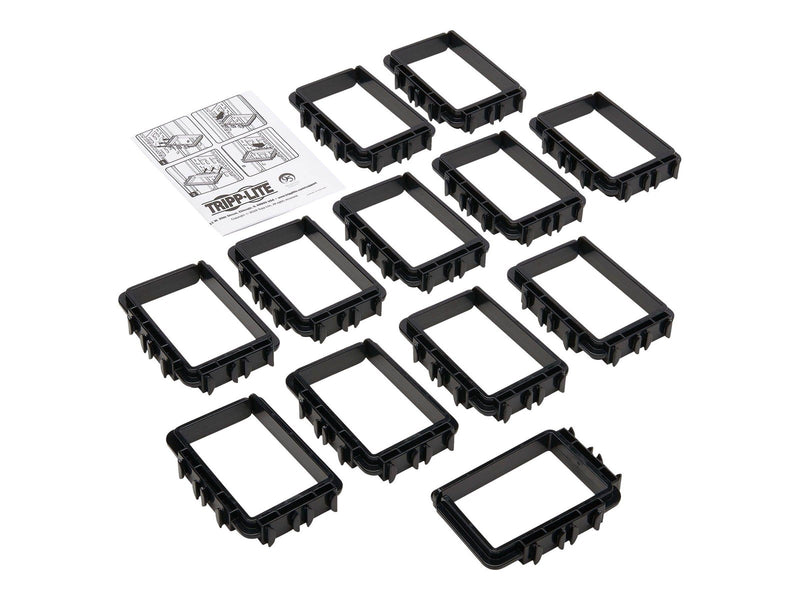 Tripp Lite Cable Management D-Rings Rack Enclosures Button Mount 3x4in 12Pk - D-ring cable management kit