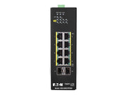 Tripp Lite Eaton  series 8-Port Lite Managed Industrial Gigabit Ethernet Switch - 10/100/1000 Mbps PoE+ 30W 2 GbE SFP Slots -10° to 60°C DIN Mount