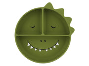 Trixie Baby - Silicone Plate with Compartments and Suction Cup - Mr. Dino