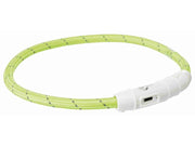 Trixie Flash Light Ring USB Illuminated Dog Safety Collar Green Size L-XL 7mm 65cm