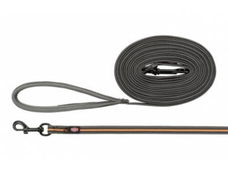 Trixie Fusion tracking lead rubberised M–XL: 10 m/17 mm graphite/papaya