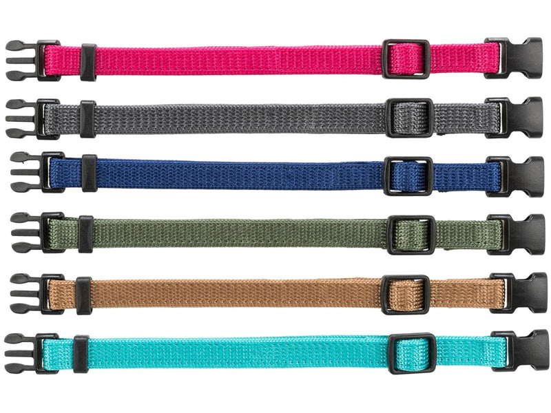 Trixie Junior Set of puppy collars S–M: 17–25 cm/10 mm 6 pcs. fuchsia graphite indigo forest coral ocean